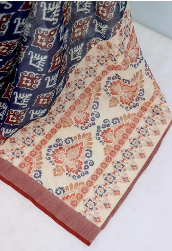 Linen_Multicolour_Linen_Ikat_Saree_For_Women