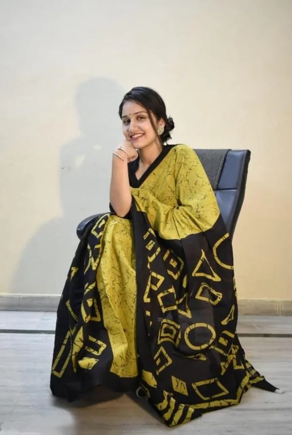 Linen_Yellow_Linen_Printed_Saree_For_Women