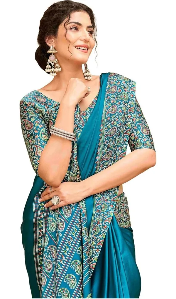 Linen_Blue_Linen_Printed_Saree_For_Women