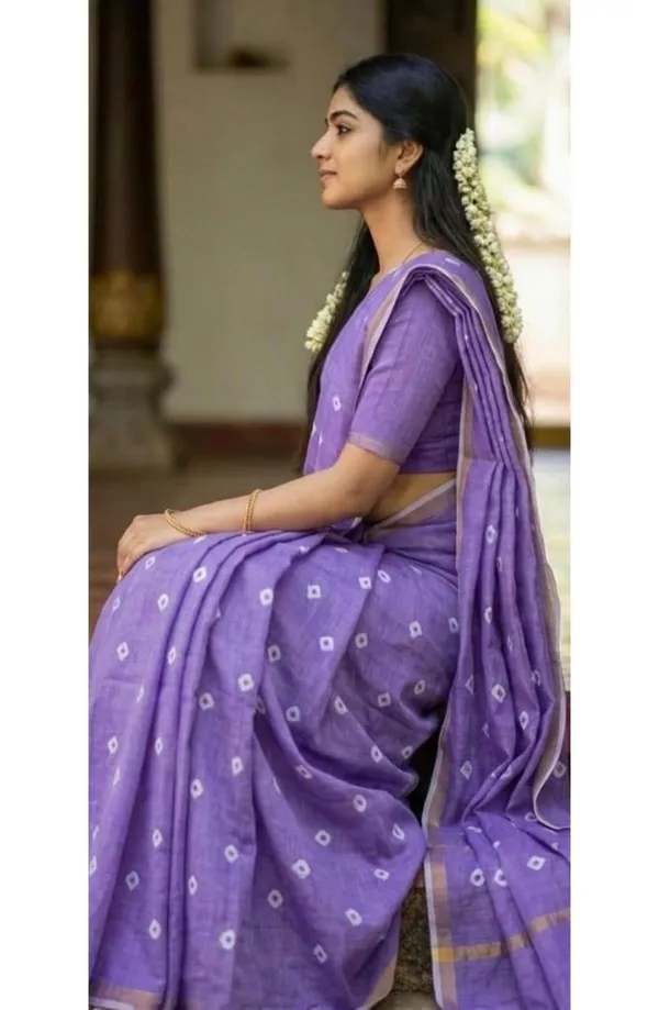Linen_Purple_Gold_Geometric_Saree_For_Women