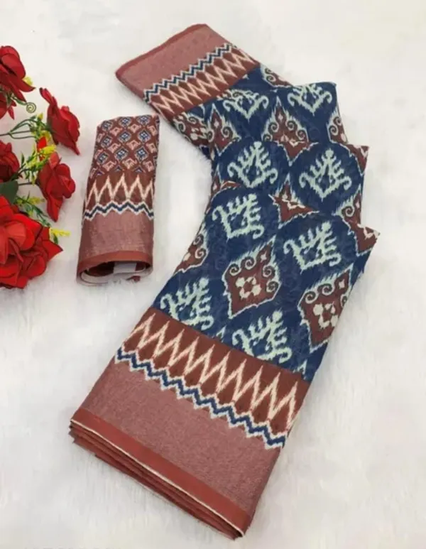 Linen_Multicolour_Linen_Ikat_Saree_For_Women