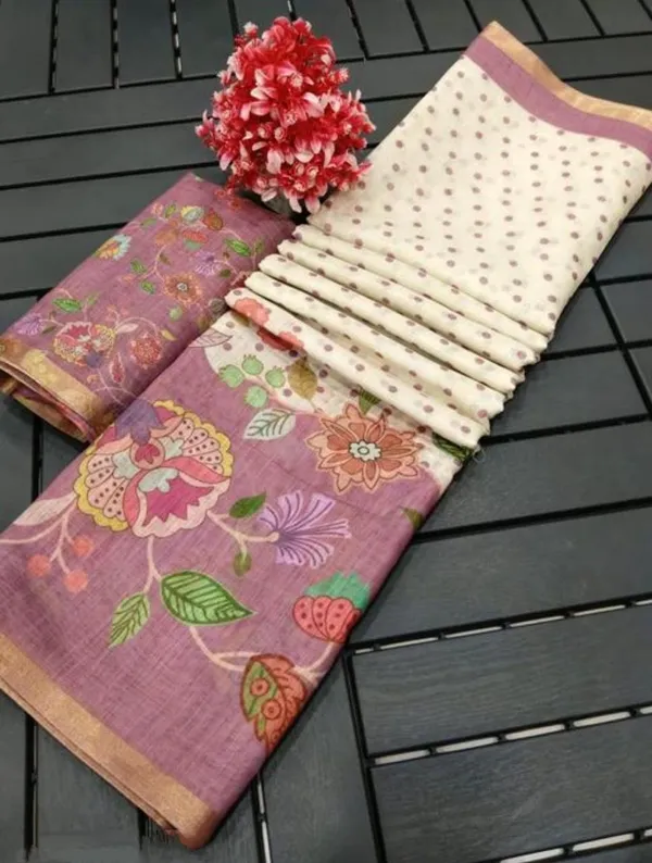 Linen_Off_White_Linen_Polka_Dotted_Saree_For_Women