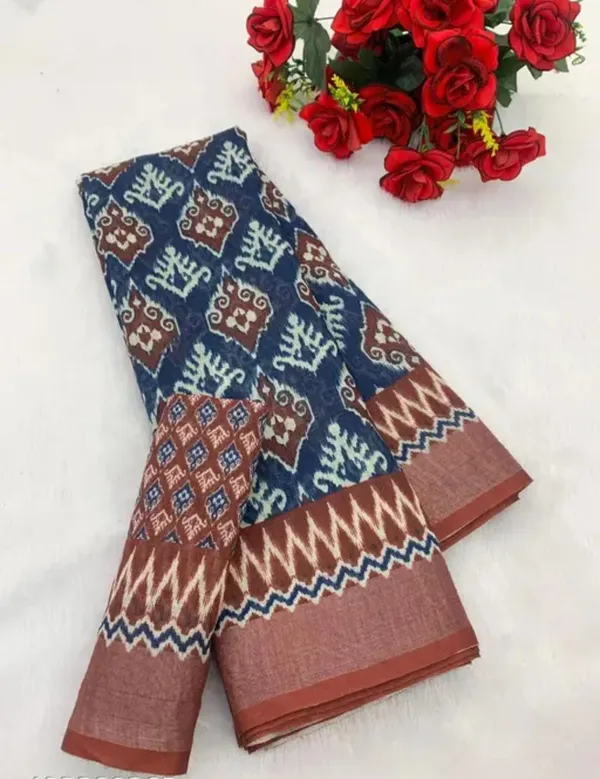 Linen_Multicolour_Linen_Ikat_Saree_For_Women