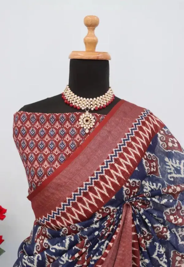 Linen_Multicolour_Linen_Ikat_Saree_For_Women