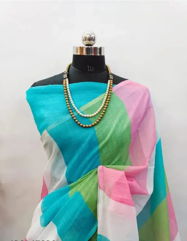 Linen_Multicolour_Linen_Striped_Saree_For_Women