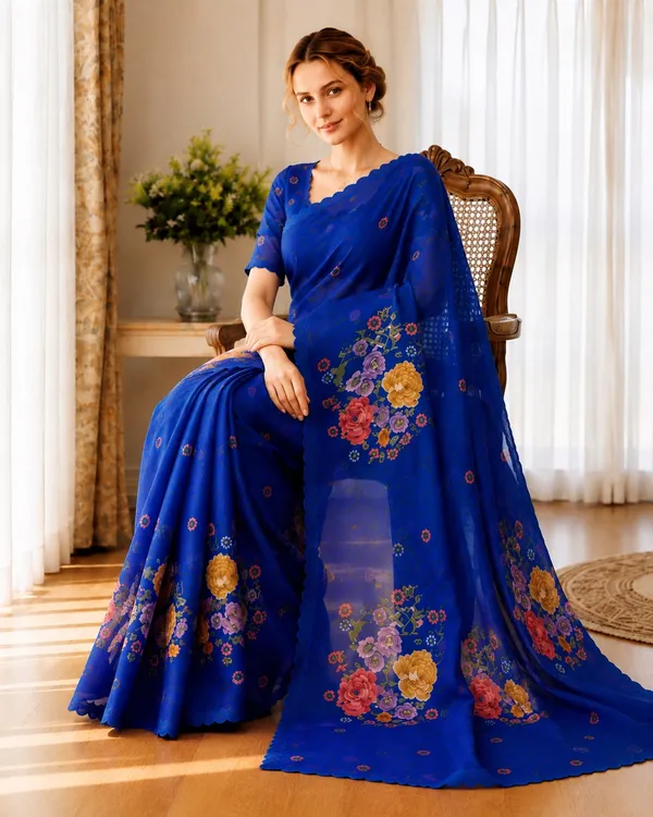 Premium_Pure_Linen_Saree_with_Metallic_Border_And_Soft_Breathable_Linen_Fabric_for_Summer_Wear