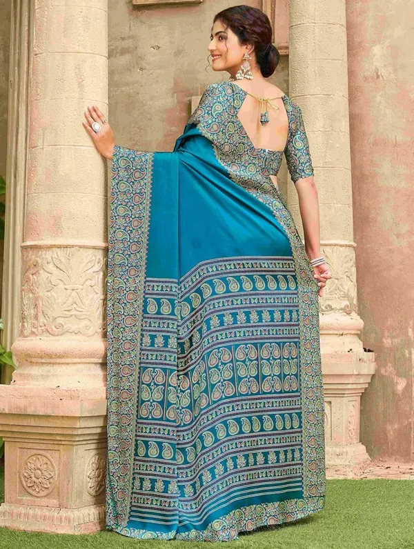 Linen_Blue_Linen_Printed_Saree_For_Women