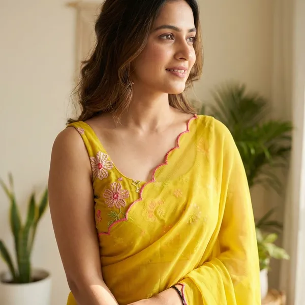 Georgette_Yellow_Floral_Embroidered_Saree_For_Women