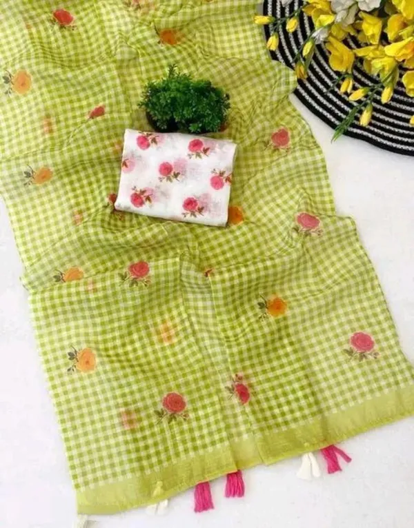 HAND_WASH_Parrot_Chex_Mini_Saree_for_Women
