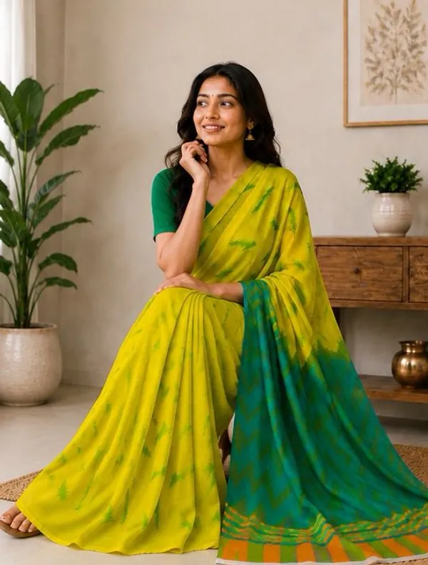 Green_COTTON_LINEN_Vastravedam_Pastels_Breathable_Linen_Saree_With_Contrast_Border_for_Women