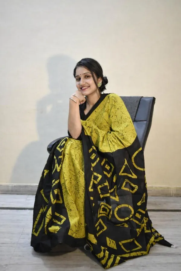 Linen_Yellow_Linen_Printed_Saree_For_Women