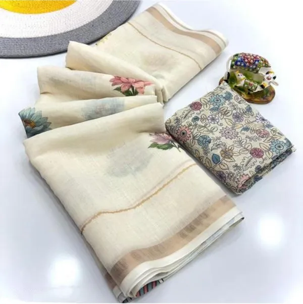 Linen_Off_White_Linen_Printed_Saree_For_Women