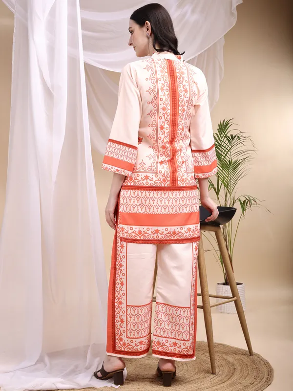 Orange_Modern_Chic_Printed_Rayon_Slim_Co_Ord_Set_Saree_for_Women