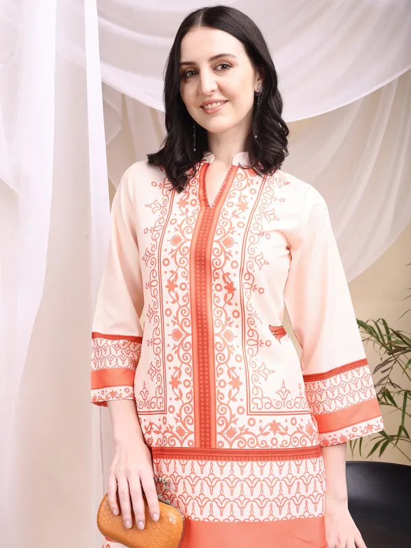 Orange_Modern_Chic_Printed_Rayon_Slim_Co_Ord_Set_Saree_for_Women