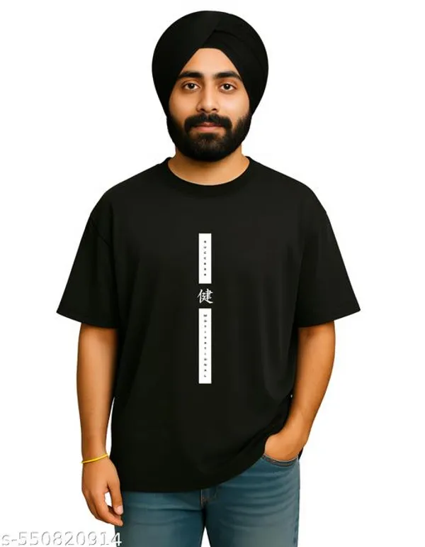 Black_Soild_Oversized_Regular_Fit_Shirt_Round_Neck_Casual_Wear_T_Shirt