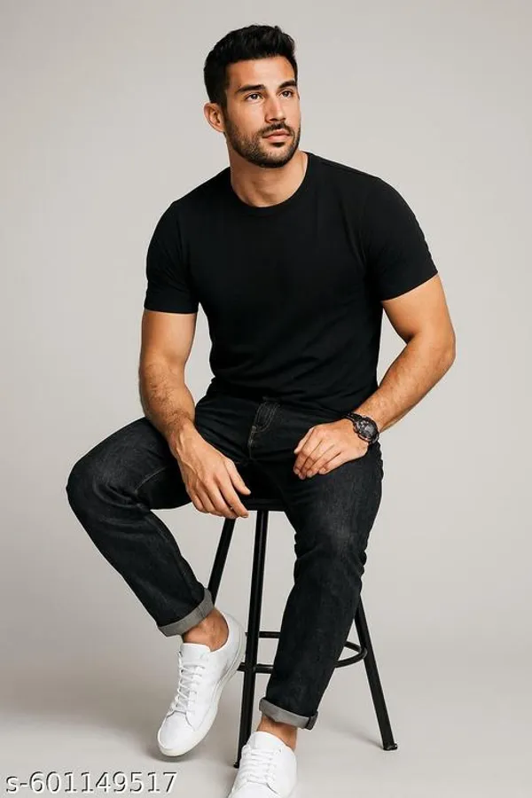 Black_Premium_Slim_Fit_Cotton_Blend_Short_Sleeve_T_Shirt