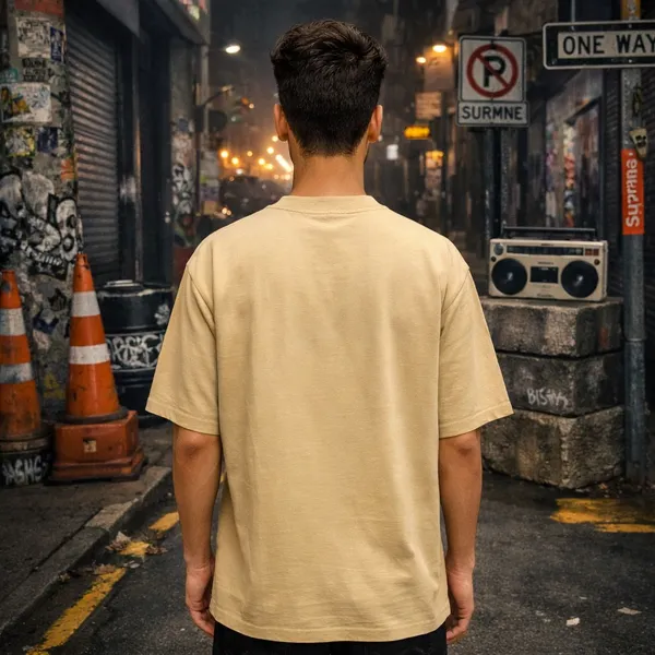 Biege_Oversized_Cotton_Streetwear_Style_Soft_Breathable_T_Shirt_For_Unisex
