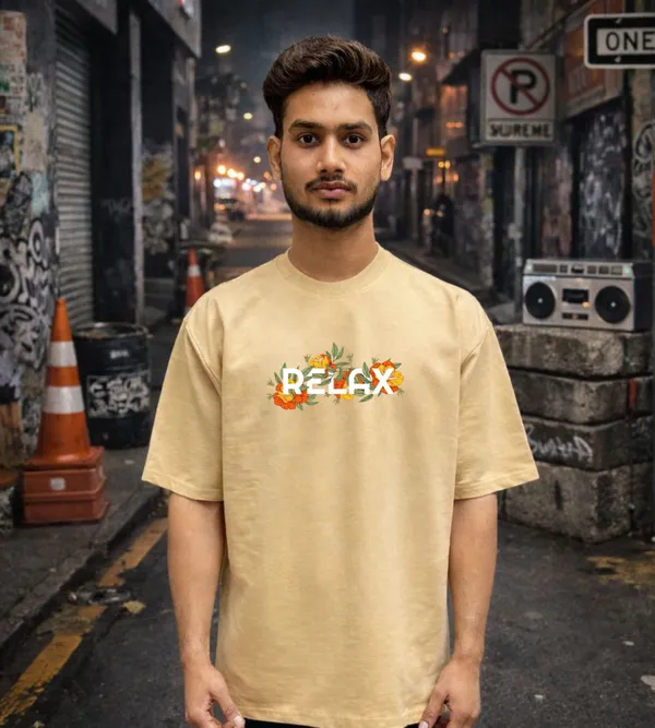 Biege_Oversized_Cotton_Streetwear_Style_Soft_Breathable_T_Shirt_For_Unisex