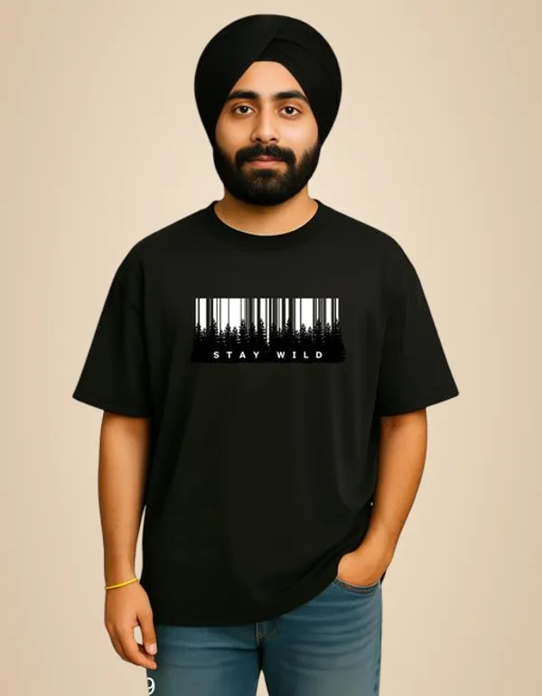 Black_Stay_Wild_Graphic_Nature_Inspired_Printed_Oversized_T_Shirt