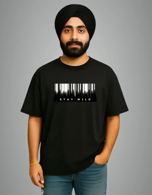 Black_Stay_Wild_Graphic_Nature_Inspired_Printed_Oversized_T_Shirt