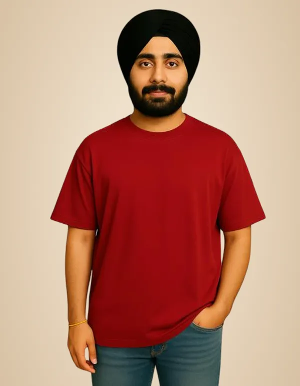 Maroon_Streetwear_Style_Oversized_Cotton_T_Shirt