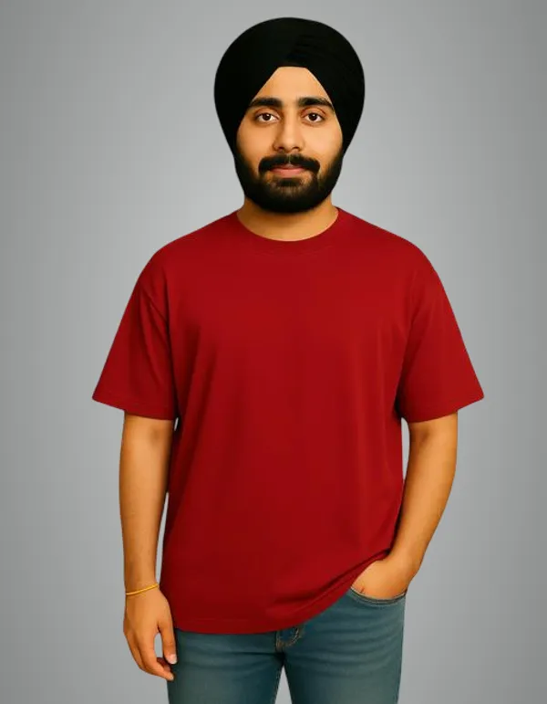 Maroon_Streetwear_Style_Oversized_Cotton_T_Shirt