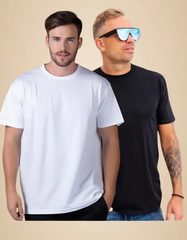 White_And_Black_Dry_Fit_Round_Neck_Breathable_Sports_Casual_Wear_Tee_Combo_Set