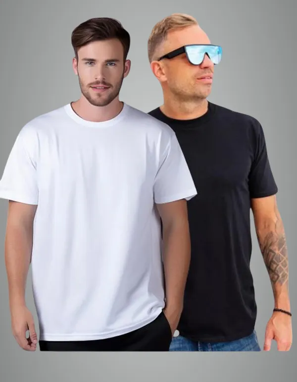 White_And_Black_Dry_Fit_Round_Neck_Breathable_Sports_Casual_Wear_Tee_Combo_Set
