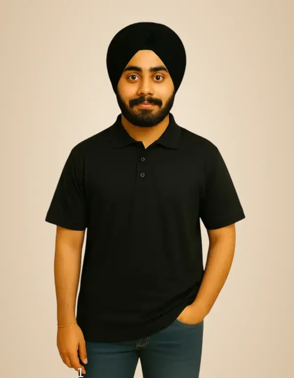 Black_Solid_Classic_Collar_Half_Sleeve_Casual_Polo_T_Shirt