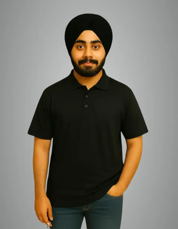 Black_Solid_Classic_Collar_Half_Sleeve_Casual_Polo_T_Shirt