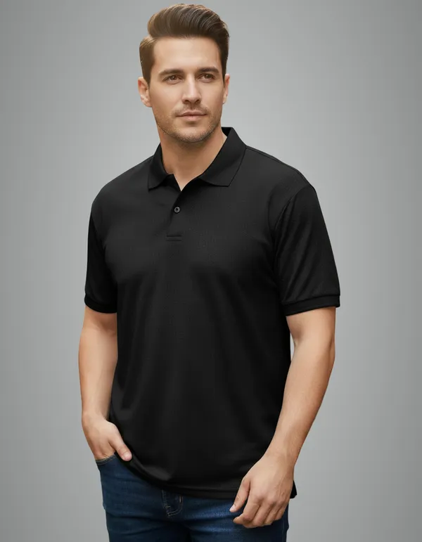 Black_Solid_Classic_Collar_Half_Sleeve_Casual_Polo_T_Shirt