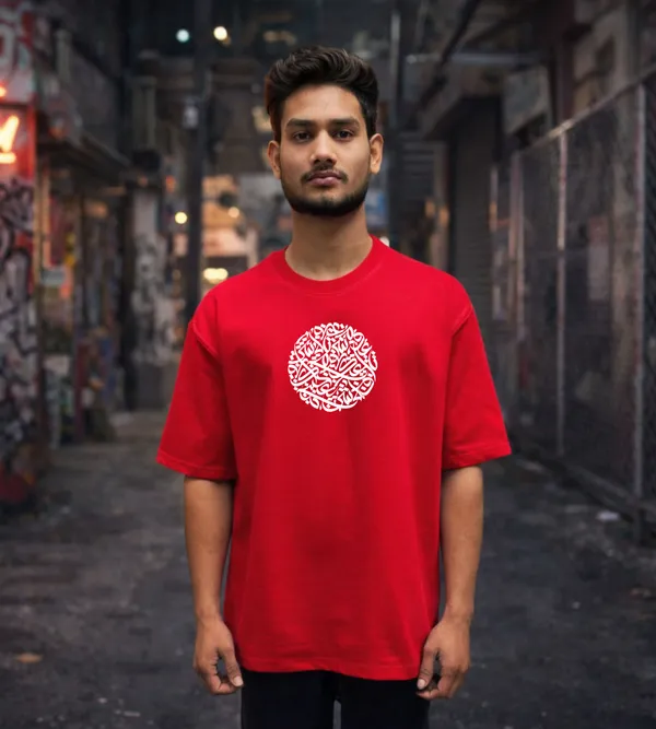 Red_Oversized_Cotton_Streetwear_Style_Soft_Breathable_T_Shirt_For_Unisex