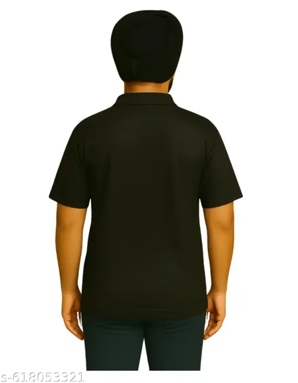 Black_Solid_Classic_Collar_Half_Sleeve_Casual_Polo_T_Shirt