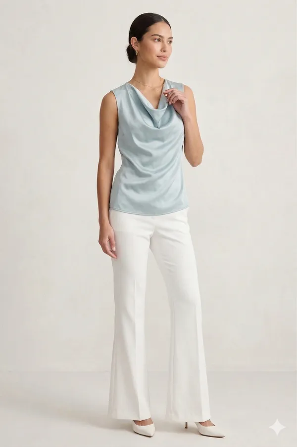 Light_Blue_Crape_Cowl_Neck_Top_For_Women