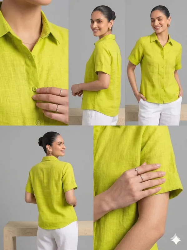 Lime_Green_Pure_Linen_Shirt_For_Women