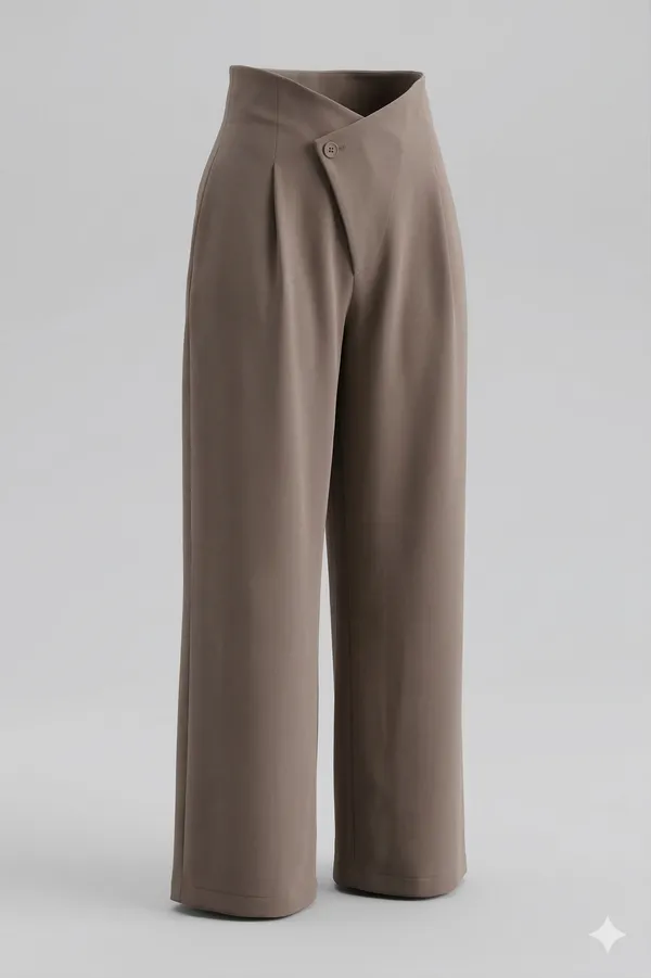 Premium__Imported_Polyster_Fabric_Pleated_Wide_Leg_Trousers_For_Women