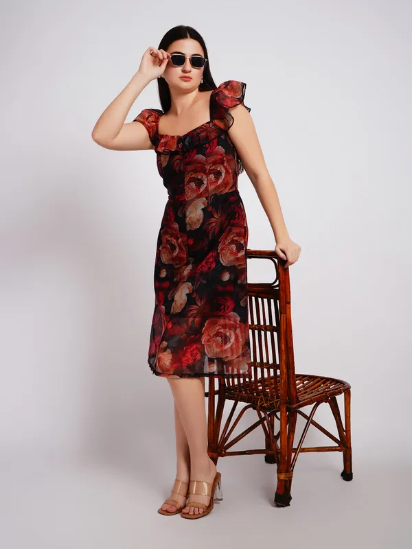 3D_FLOWER_PRINT_ONE_PIECE_DRESS