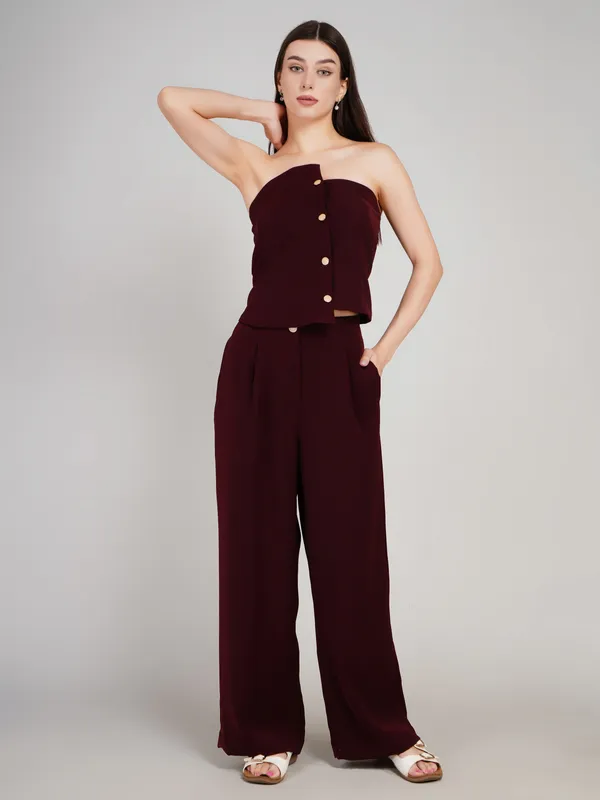 Wine_Imported_Polyster_Designer_Co_Ord_Set_For_Women