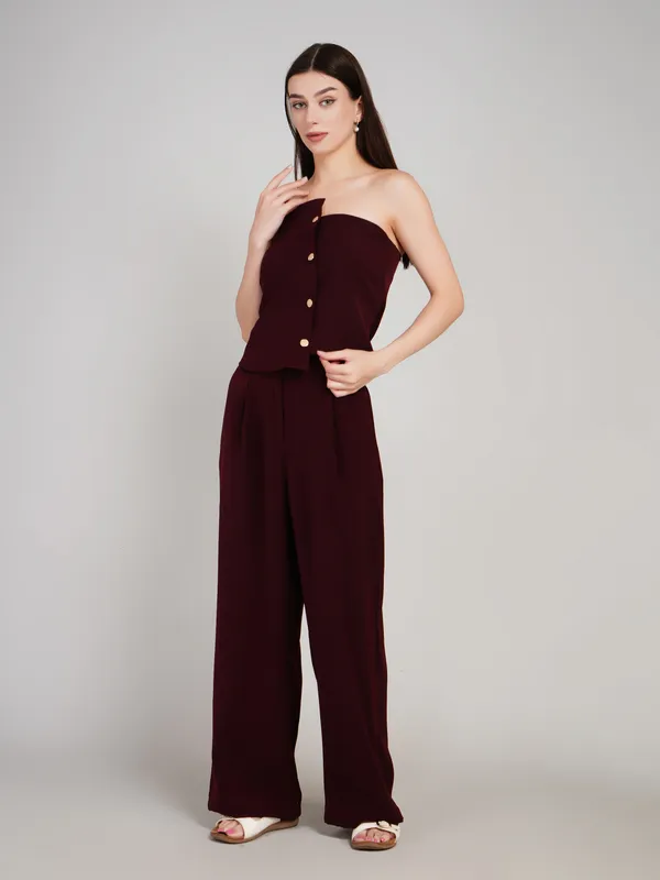 Wine_Imported_Polyster_Designer_Co_Ord_Set_For_Women