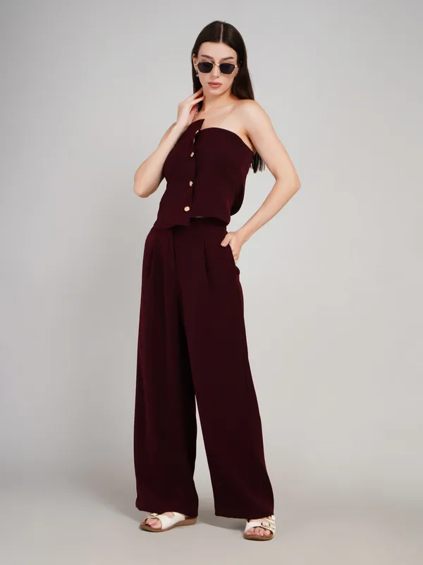 Wine_Imported_Polyster_Designer_Co_Ord_Set_For_Women