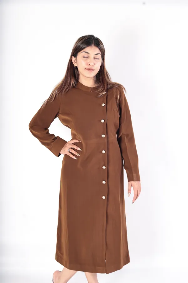 Brown_Premium_Fabric_Long_Dress_For_Women