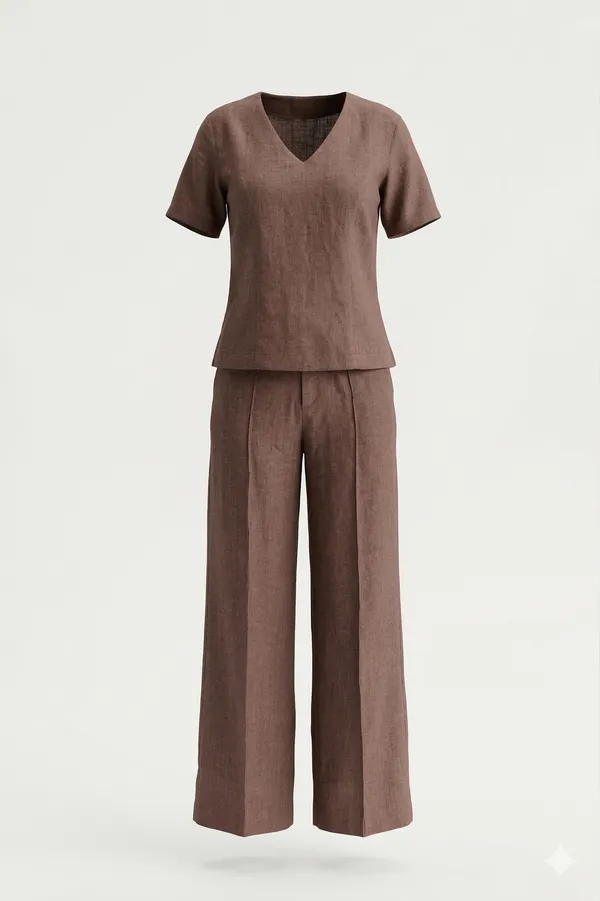 Brown_Linen_Fabric_Co_Ord_Set_For_Women