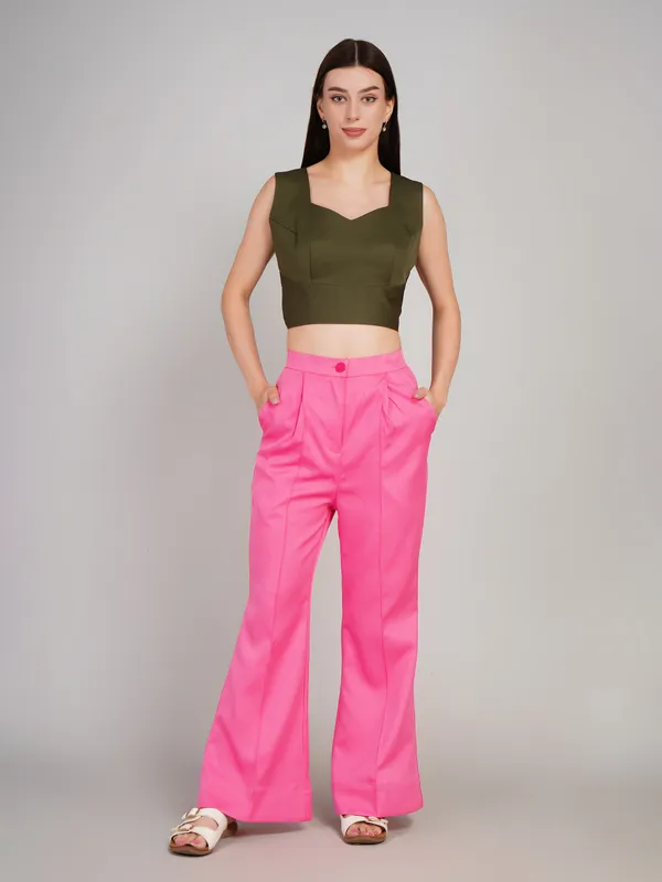 Funky_Pink_Banana_Crape_Two_Piece_Blazer_Set_For_Women