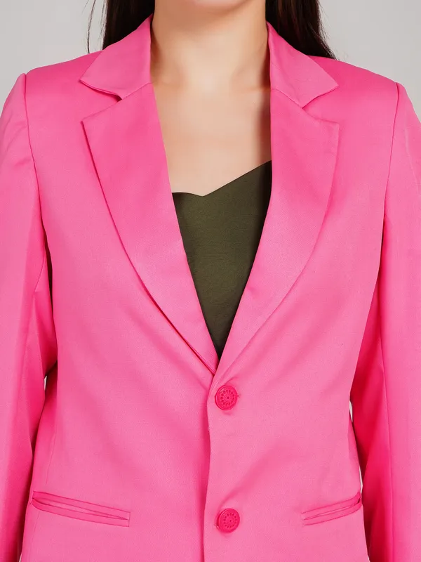 Funky_Pink_Banana_Crape_Two_Piece_Blazer_Set_For_Women