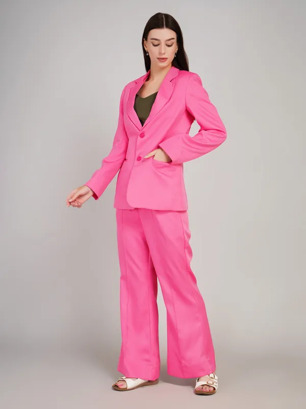 Funky_Pink_Banana_Crape_Two_Piece_Blazer_Set_For_Women