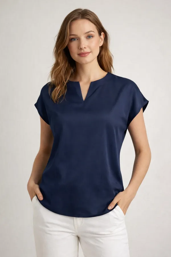 Blue_Cotton_Semi_Formal_Top_For_Women