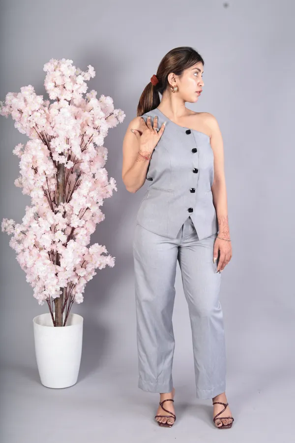 Grey_Premium_Fabric_One_Shoulder_Jumpsuit_For_Women