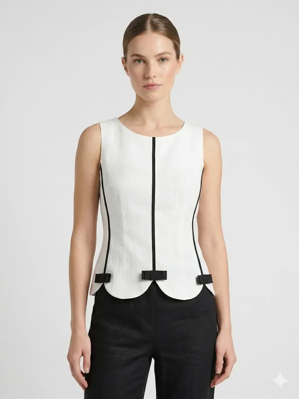 White_Pure_Linen_Top_For_Women