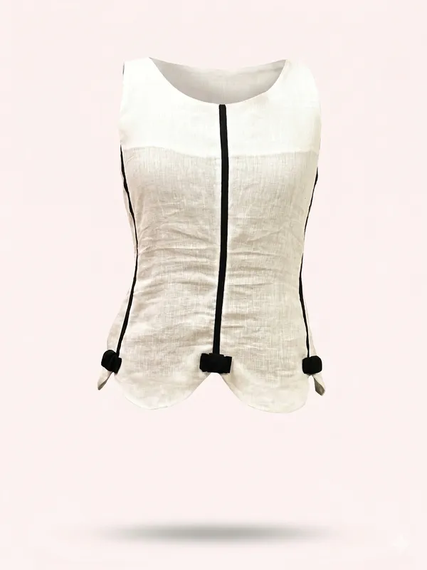 White_Pure_Linen_Top_For_Women