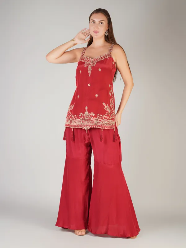 Dabka_&_Stone_Embroidered_Silk_Kurta_Sharara_Set_with_Scalloped_Dupatta